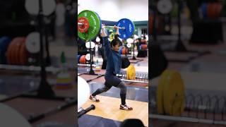 Fang Wanling 85kg power clean + 2 jerks #weightlifting #cleanandjerk