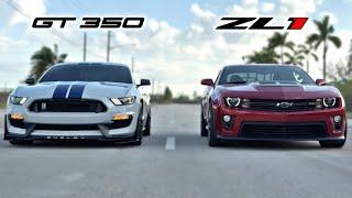 Camaro ZL1 (650hp) vs. Shelby GT350 (540hp): Who's Faster?