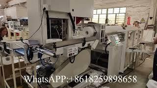 Oman automatic maxi roll tissue paper band saw cutting machine #maxirollmachine #papercuttingmachine