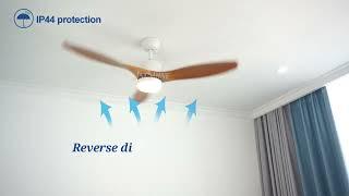 Outdoor Waterproof IP44 ABS Plastic Led Ceiling Fan Remote Control