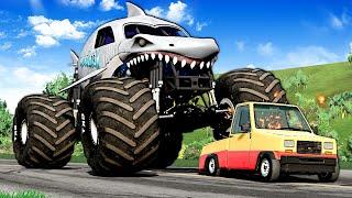 Monster Truck Escape in TINY CAR! (BeamNG)