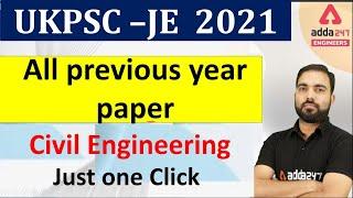 UKPSC JE Civil previous year paper download free in one click UKPSC JE 2021 Vacancy exam pattern