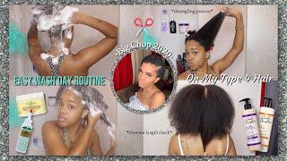 EASY WASH DAY ROUTINE ON NATURAL TYPE 4 HAIR + Hair Growth Tips | *2 years post big chop*