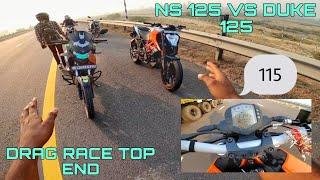 DUKE 125 VS NS 125 DRAG RACE TOP END #dragrace #viral #motovlogger #contentcreator #duke125 #ns125