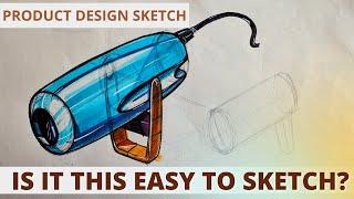 Product Design Sketching for beginners | Hair Dryer | Product Design Sketching Tutorial- Howtosketch