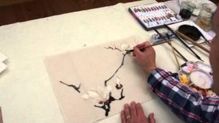 Henry Li's Supplementary Demo to Lesson 23: White Magnolia on Hemp Paper