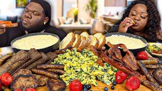 GIANT BREAKFAST SPREAD!!! | HASHTAG THE CANNONS | MUKBANG EATING SHOW!!!