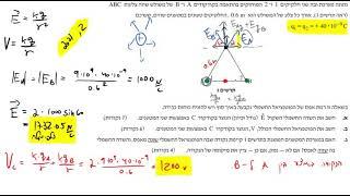 בגרות פיזיקה חשמל 2021 שאלה 2 - אלקטרוסטטיקה: שדה ופוטנציאל שיוצרים מטענים וקשר בין שדה לפלוטנציאל