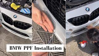 This is how we install PPF for the front bumper of a BMW.