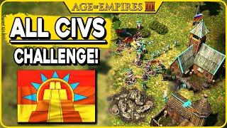 Ooga Booga AZTEC - All Civs Challenge! | Age of Empires 3: Definitive Edition