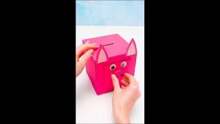 CUTEST DIY! Saving Piggy Bank From Cardboard