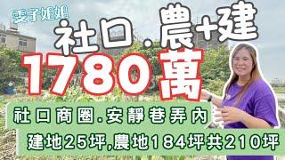 神岡農地．建地｜社口商圈便利生活機能｜安靜巷弄內自地可自建｜總地坪210坪｜單坪8.47萬｜總價1780萬️#0931516737雯子姐姐帶你看