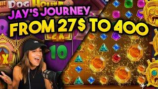  HOW TO TURN 27$ into +400$ on SLOTS  GambleMojo stream compilation