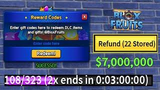 NOVO CÓDIGO +25 CÓDIGOS DE 2X XP BELI E RESET NO BLOX FRUITS 2024 - blox fruit codes