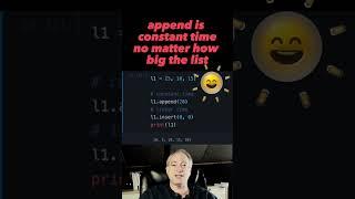 Append vs insert time in Python lists  #python #shorts