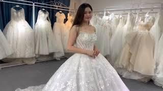 BRIDE TRYING ON WEDDING DRESSES!!  FELL IN LOVE ️