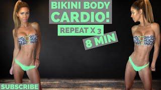 8 min bikini body cardio only workout || Swimsuit slimdown series || Georgia Peach Shay