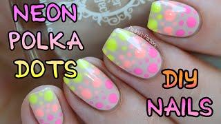 Neon Polka Dots Nail Art | Paulina's Passions