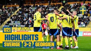 Highlights U21 | Sverige – Georgien 3–2 | Viktig seger i EM-kvalet