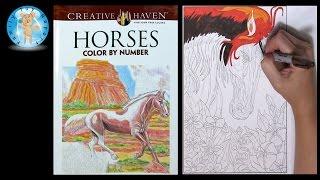 Creative Haven Horses Adult Coloring Book Color by Number - Family Toy Report