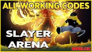 NEW CODE for SLAYER ARENA  Codes for Slayer Arena Roblox  2023