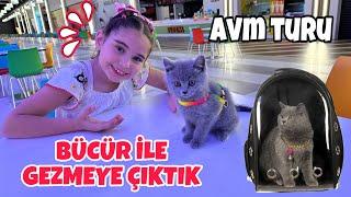 KEDİMİZ BÜCÜRÜ ÇANTASI İLE GEZMEYE ÇIKARIYORUZ !! AVM TURU YAPTIK!! BAKIN ÇANTADA NE YAPTI ??