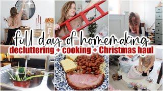 HOMEMAKING MOTIVATION // clean with me + declutter + organize + Christmas decor haul