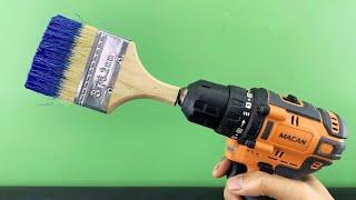 Just insert Paint brush into Drill and you will be amazed at the results | Creation Tips