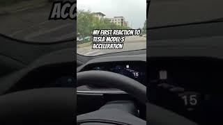 REACTION TO TESLA MODEL S ACCELERATION #automobile #tesla #pov #driving #crazy #wow #car