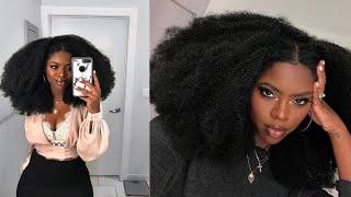 MOST NATURAL LOOKING 4B/4C AFRO // Crochet Tutorial on Natural Hair// QUICK & EASY!