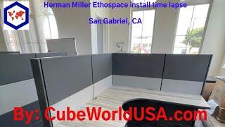 Herman Miller Ethospace Install Time Lapse by CubeWorldUSA.com in San Gabriel, CA