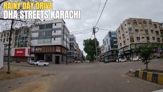 [4K] Drive on Streets of DHA Karachi on a rainy day