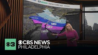 Heaviest snow Monday will fall south and east of Philadelphia | NEXT Weather Alert