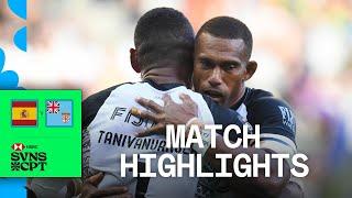 Fiji FLY to third place | Spain v Fiji | HSBC SVNS Cape Town 2024 | Men's Highlights