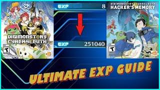 Digimon Cyber Sleuth : The ULTIMATE EXP Guide!  Early Game to End Game!