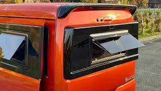 I made the Atrai into the ideal light van by converting it into a RV window on three sides.