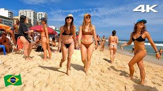  4K It's Sunday! It's summer on Ipanema beach | Brazil Beach Walk