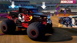 Forza Horizon 5 w/Wheel - How To Drive The Monster Truck!! + TJ Hunts C8! LP EP3