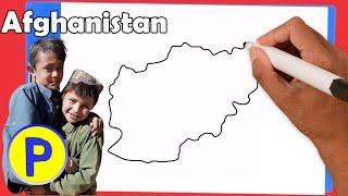 Afghanistan Map Drawing | نقشه افغانستان | afghanistan map