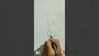 baby elephant pencil drawing#shorts #youtubeshorts