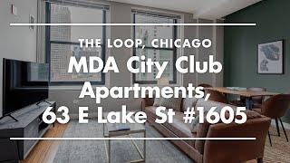 Chicago One-Bedroom Apartment Tour | Furnished Rental in MDA City Club Apartments, The Loop Chicago