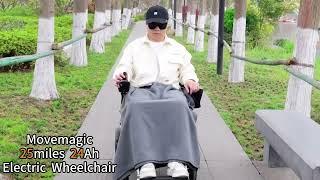 MOVEMAGIC Long Range 25 Mile Foldable Power Wheelchair