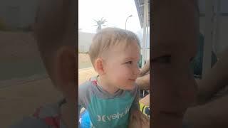 Eating a Spam Burger Poolside  #toddlers #militaryfamily #vacation #vlog #cute