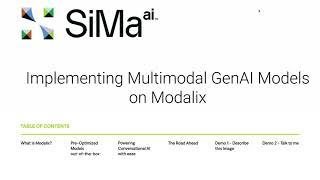 Implementing Multimodal GenAI Models on Modalix MLSoC