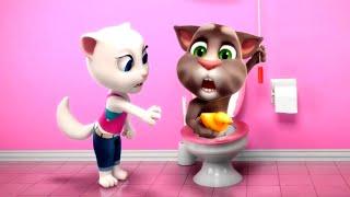 Talking Tom ⭐ Confusão no Banheiro  ⭐ Talking Tom shorts ⭐  Super Toons TV