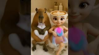 CAPYBARA and BALLERINA CAPUCHINA are very cute #capibara #capybara #brainrot #meme #ai #funny #cute