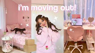 IM MOVING OUT!  spilling the tea, room tour, closet clean out + packing everything