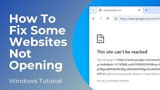 How to Fix "This Site Can't Be Reached" Error on Windows 10