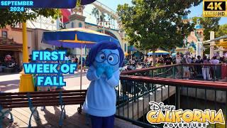 First Week of Fall - Disney California Adventure Walkthrough 2024 - Halloween Season Decorations 4K