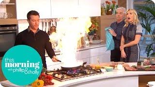 Gino's Heating Things Up in the Kitchen With His Flamed Brandy Steak | This Morning